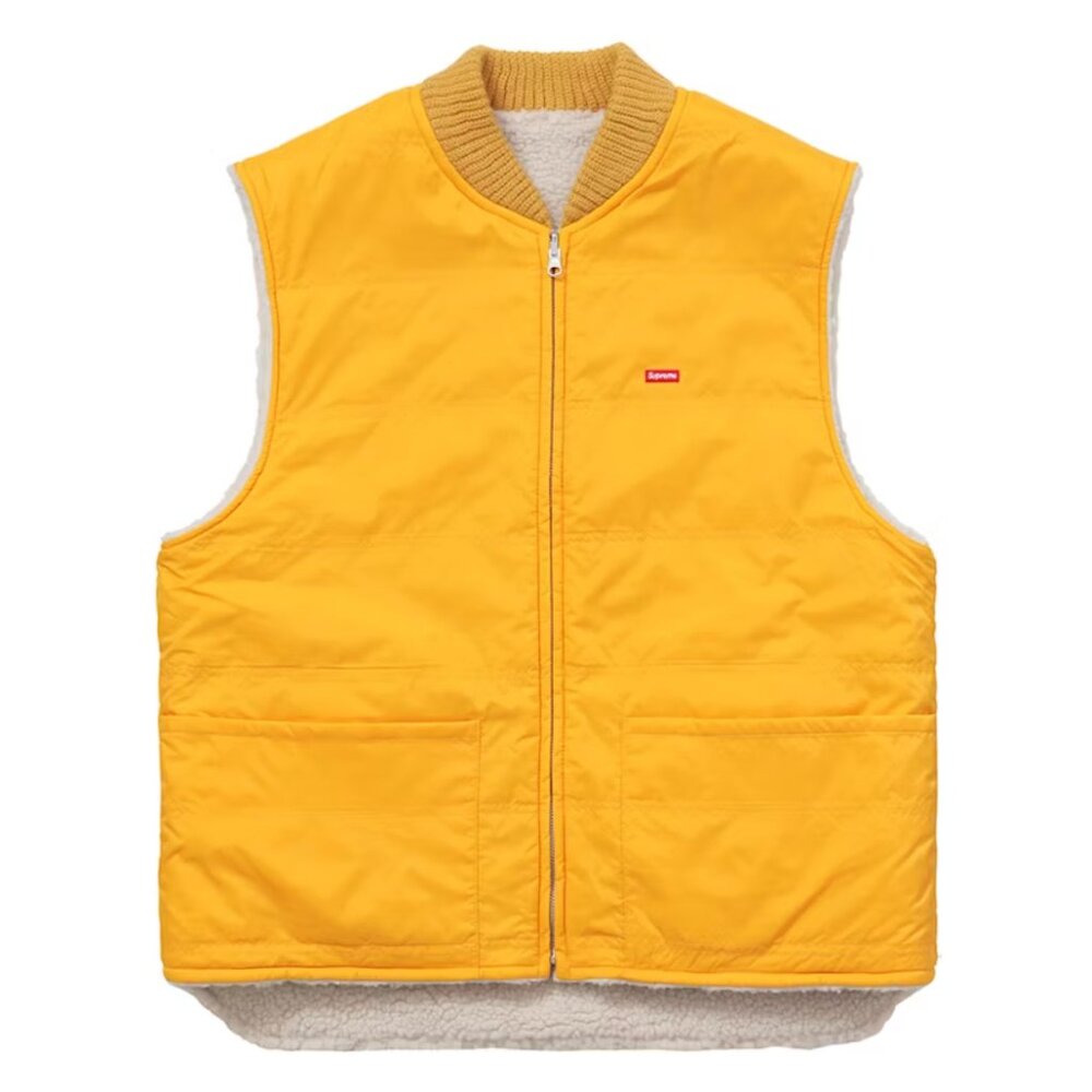 NWT SUPREME SHERPA FLEECE REVERSIBLE WORK VEST GOLD L